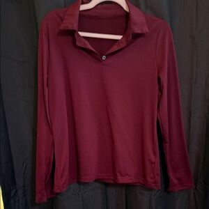 SHEIN Burgundy Button Down Shirt
